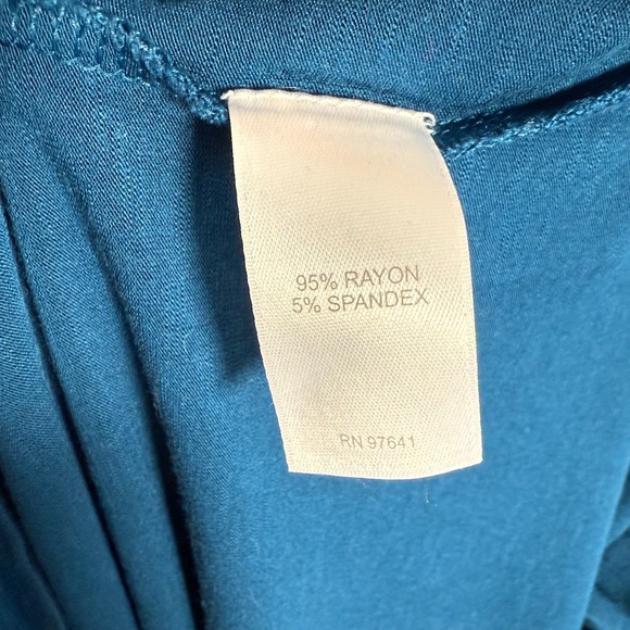J Jill Sz 3X Blue Sleeveless Pockets V Neck Open Back Rayon‎ Spandex Dress - Picture 4 of 7